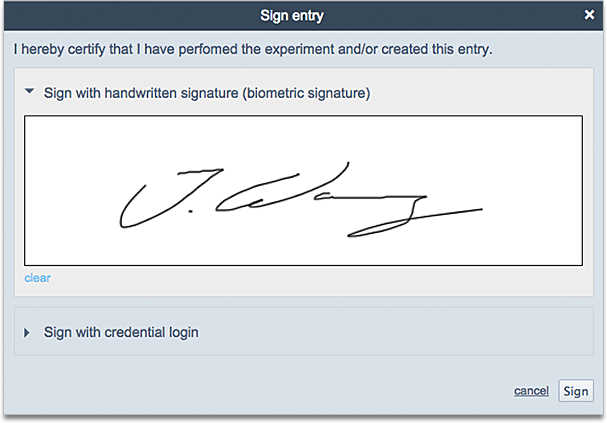 labfolder ELN sign and witness