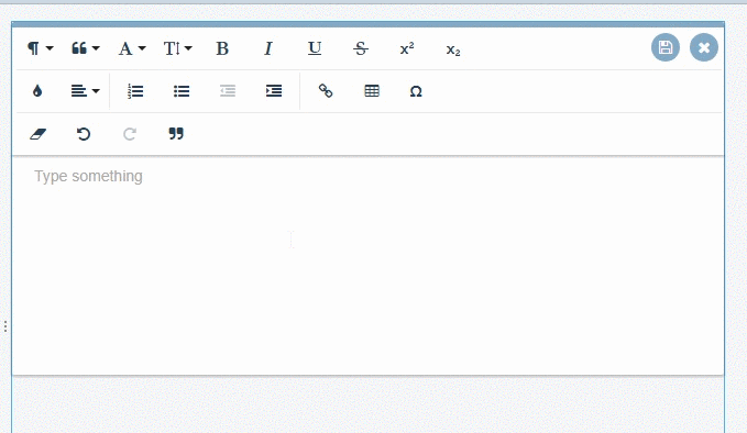 Table in the Text Editor
