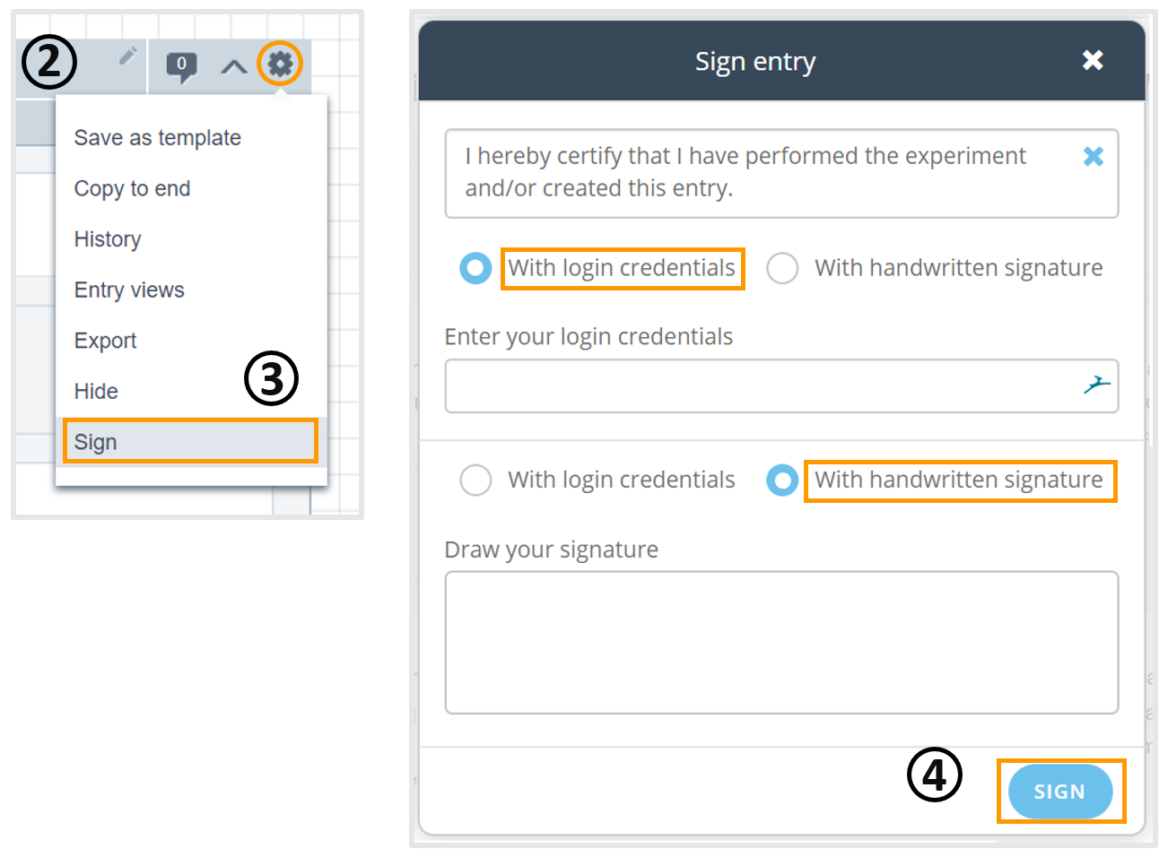 How To Sign My Entry Labfolder